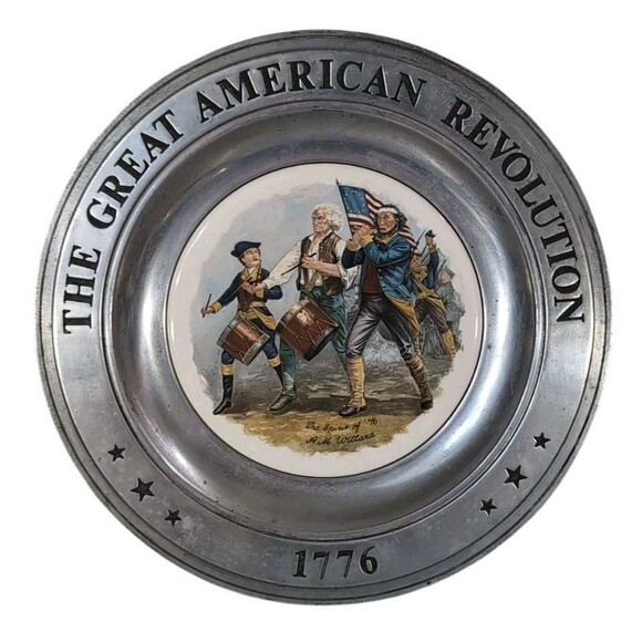 The Great American Revolution 1776 The Spirit Of 76 Pewter  Plate 1976 - Picture 1 of 17